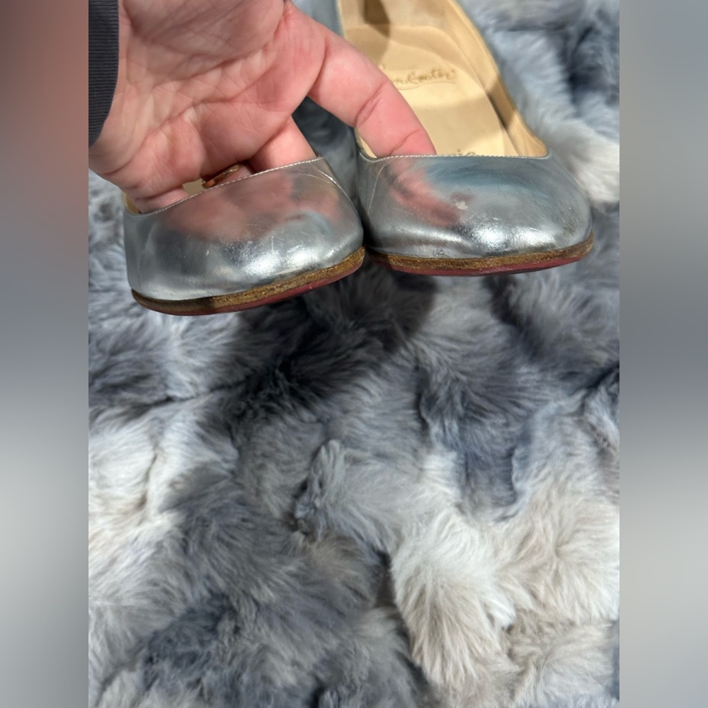Christian Louboutin silver wedge 37 1/2 - Picture 4 of 13